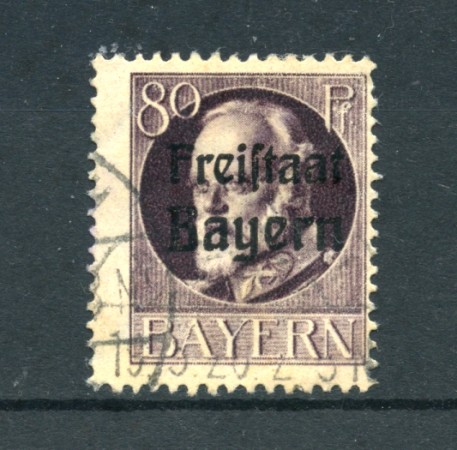 BAVIERA - 1919 - LOTTO/21891 - 80p. VIOLETTO  USATO