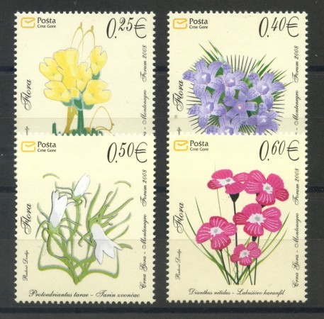 2008 - MONTENEGRO REPUBBLICA - FIORI 4v. - NUOVI - LOTTO/34850