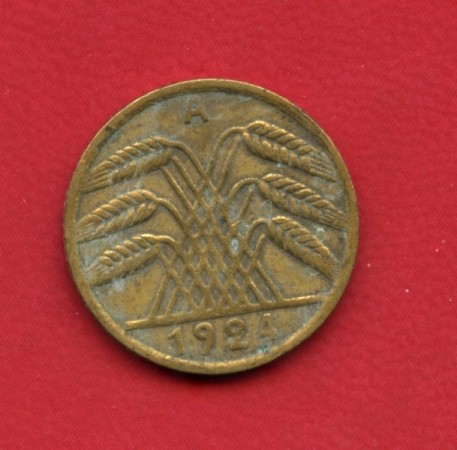 1924 A - GERMANIA WEIMAR - 5 RENTENPFENNIG - LOTTO/M28168