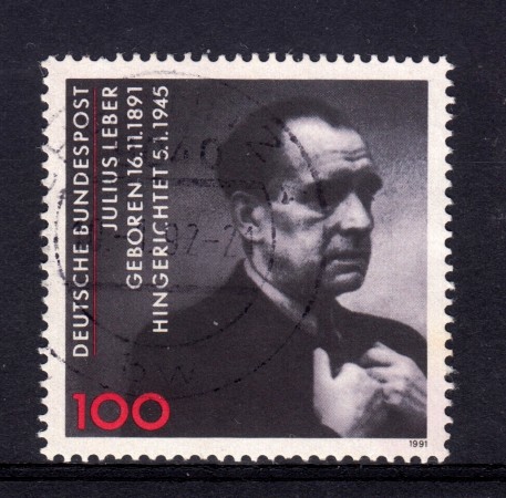 1991 - GERMANIA FEDERALE - 100p. JULIUS LEBER - USATO - LOTTO/31260U