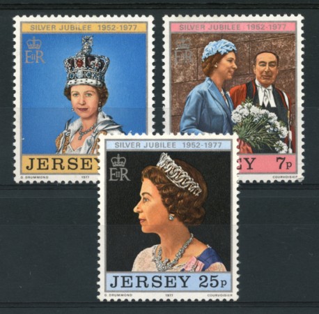 1977 - LOTTO/13391 - JERSEY - GIUBILEO REGINA ELISABETTA 3v.