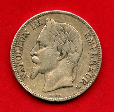 1867 - FRANCIA - LOTTO/M43612 - 5 FRANCHI  NAPOLEONE - ARGENTO