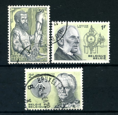 1964 - LOTTO/24388 - BELGIO - PERSONAGGI CELEBRI 3v. - USATI