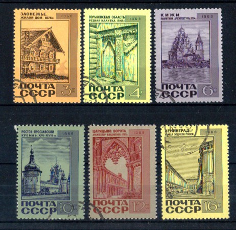 1968 - LOTTO/11262 - RUSSIA - MONUMENTI ARCHITETTONICI 6v. - USATI