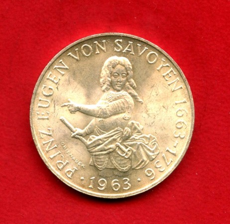 1963 - AUSTRIA - LOTTO/M47564 - 25 SCELLINI ARGENTO PRINCIPE EUGENIO