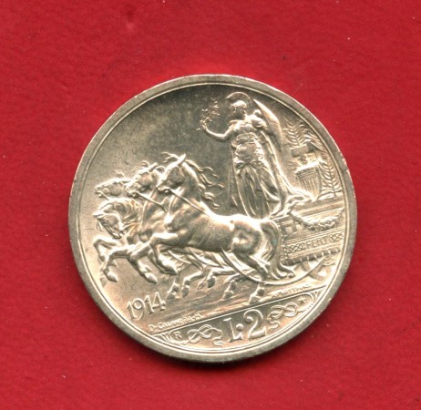 1914 - REGNO - LOTTO/M48348 - 2 LIRE ARGENTO QUADRIGA BRIOSA