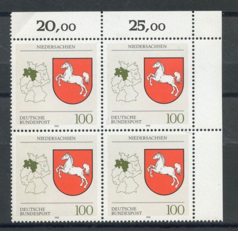 1993 - GERMANIA FEDERALE - BASSA SASSONIA - QUARTINA NUOVI - LOTTO/28394