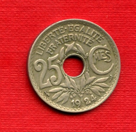 1924 - LOTTO/M21749 - FRANCIA - 25 CENTESIMI MONOGRAMMA