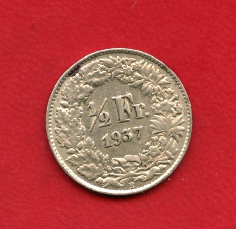 1937 - SVIZZERA - 1/2 FRANCO ARGENTO - LOTTO/M34440