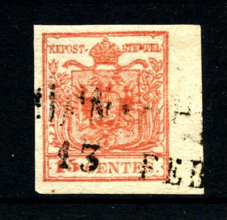 1852 - LOMBARDO VENETO - LOTTO/48317 - 15 CENT. ROSSO CARMINIO USATO