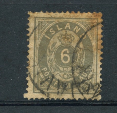 1876 - LOTTO/21110 - ISLANDA - 6 a. GRIGIO - USATO