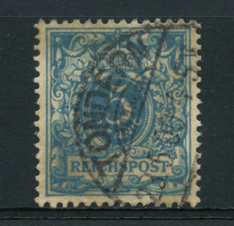 1889 - LOTTO/17676A- GERMANIA - 5 PFENNIG VERDE AZZURRO - USATO
