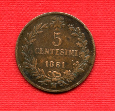 1861 M - LOTTO/M22581 - REGNO - 5 CENTESIMI  VITT. EMANUELE II°