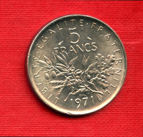 1971 - LOTTO/M21802 - FRANCIA - 5 FRANCHI SEMINATRICE