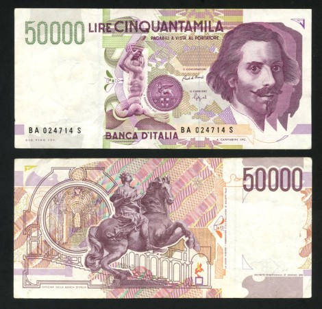 1992 - REPUBBLICA - LOTTO/41076 - 50.000 LIRE BERNINI