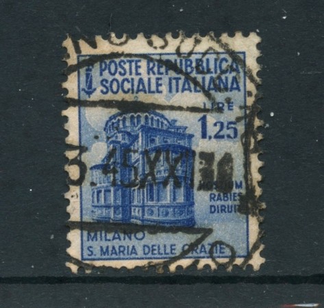 1944/45 - LOTTO/26470 -  REPUBBLICA SOCIALE ITALIANA - 1,25 Lire MONUMENTI - USATO -