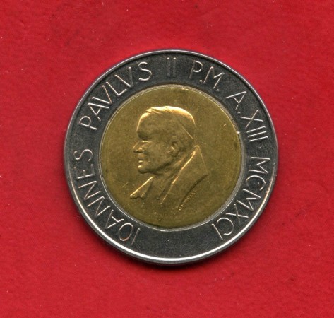 1991 - VATICANO - LOTTO/M48155 - 500 LIRE BICOLORE PAPA G.PAOLO II°
