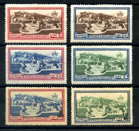 1933/1946 - VATICANO - ESPRESSI 6v. - LINGUELLATI - LOTTO/27226