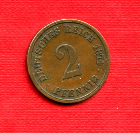 1874 - LOTTO/M20634A - GERMANIA - 2 PFENNIG IMPERO ZECCA A