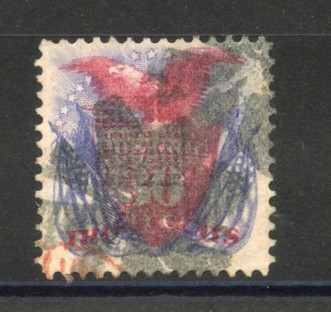 1869 - STATI UNITI - LOTTO/40834 - 30 Cent. AZZURRO E CARMINIO - USATO