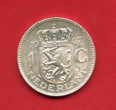 1967 - OLANDA - 1 GULDEN ARGENTO REGINA GIULIANA - LOTTO/M32397