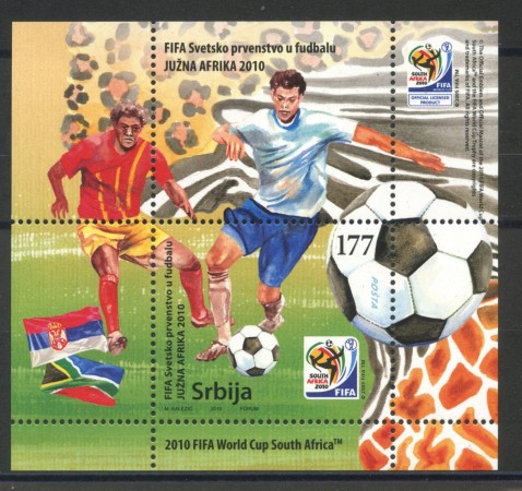 2010 - SERBIA REPUBBLICA - MONDIALI DI CALCIO IN SUD AFRICA  - FOGLIETTO - NUOVO - LOTTO/35149