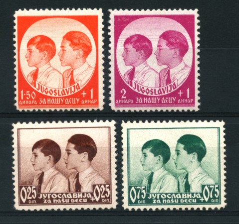 1937 - LOTTO/15101 - JUGOSLAVIA - PRO INFANZIA 4v.- NUOVI