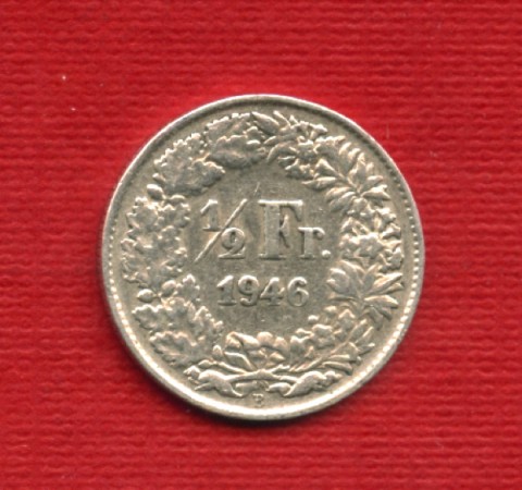 1946 - LOTTO/M21661 - SVIZZERA - 1/2 FRANCO ARGENTO