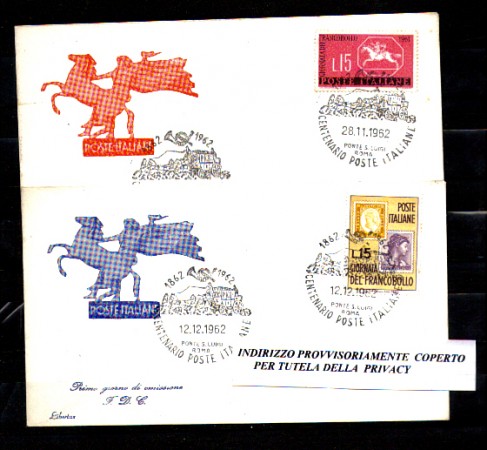1962 - LBF/3497 - ITALIA - CENTENARIO POSTE ITALIANE DILIGENZA POSTALE - BUSTA