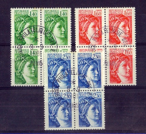 1981 - LOTTO/FRATQ2156CPU - FRANCIA -  SABINE 3v. GOMMA TROPICALE USATI
