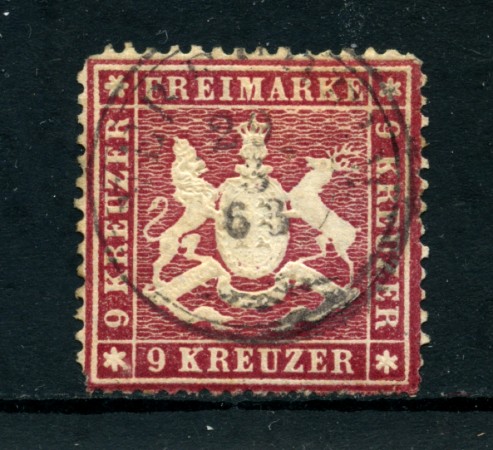 WURTTEMBERG - 1860 - LOTTO/24271 - 9 K. VINACEO - USATO