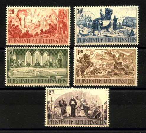 1942 - LIECHTENSTEIN - LOTTO/40901 - CONTI DI MONFORTE  5 v. - NUOVO
