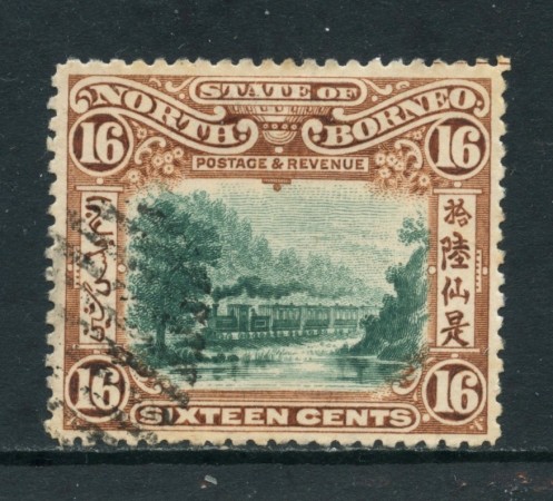 1901 - NORD BORNEO - 16c. BRUNO ROSSO E VERDE - USATO - LOTTO/27002