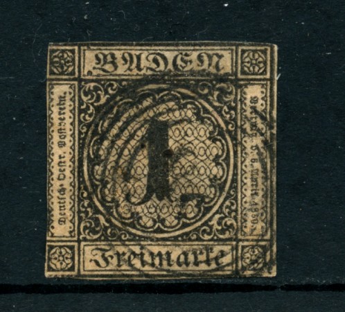 BADEN - 1851/52 - LOTTO/24266 - 1 K. BISTRO/BRUNASTRO - USATO