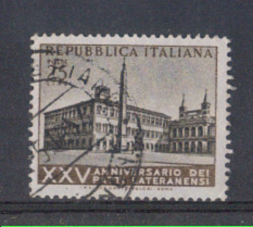 1954 - LOTTO/6228U - REPUBBLICA - 25 L. PATTI LATERANENSI USATO