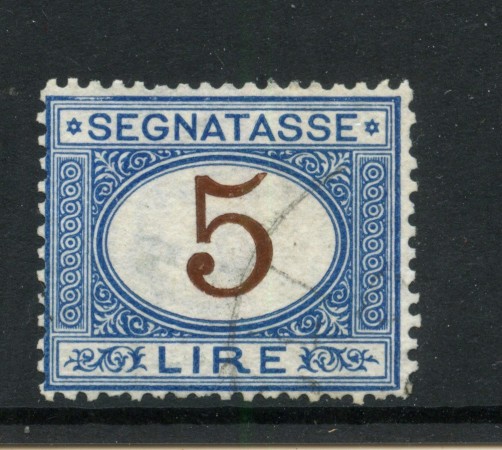 1870/74 - REGNO - LOTTO/42689 - 5 LIRE SEGNATASSE - USATO