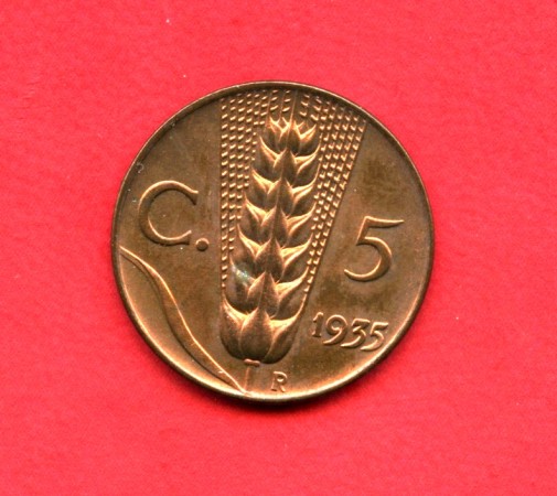 1935 - REGNO - LOTTO/M38358 - 5 CENT. SPIGA  -