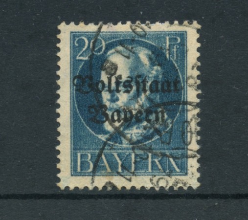 BAVIERA - 1919 - LOTTO/21880 - 20 p. AZZURRO USATO