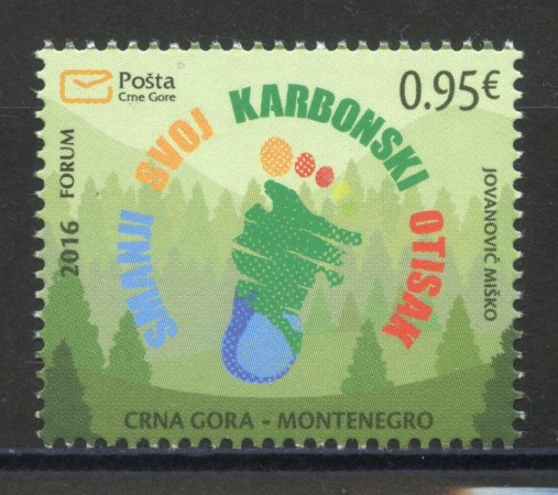 2016 - MONTENEGRO REPUBBLICA - EMISSIONE GAS SERRA - NUOVO - LOTTO/34987