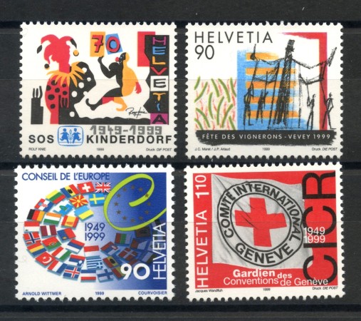 1999 - SVIZZERA - ANNIVERSARI 4v. - NUOVI - LOTTO/37318
