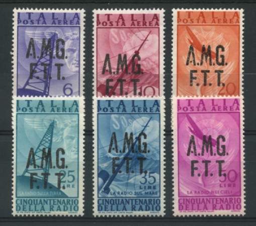1947 - LOTTO/11684 - TRIESTE A - POSTA AEREA INVENZIONE RADIO 6v. - LING.