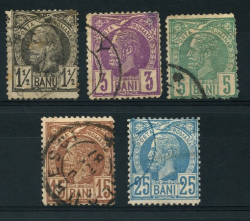 1885/88 - LOTTO/14497 - ROMANIA -  EFFIGIE DI RE CARLO I°  5v. - USATI