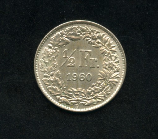 1960 - LOTTO/M15793 - SVIZZERA - 1/2 FRANCO ARGENTO