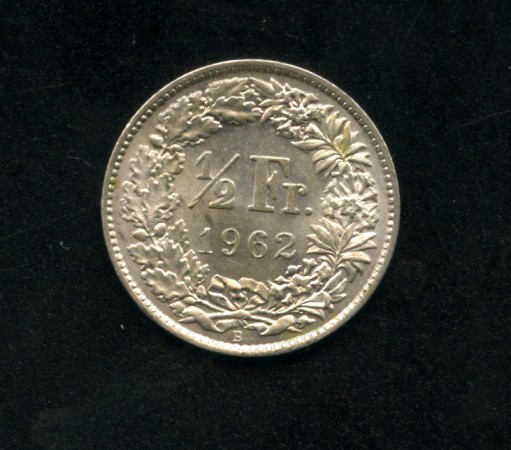 1962 - LOTTO/M15795 - SVIZZERA - 1/2 FRANCO ARGENTO