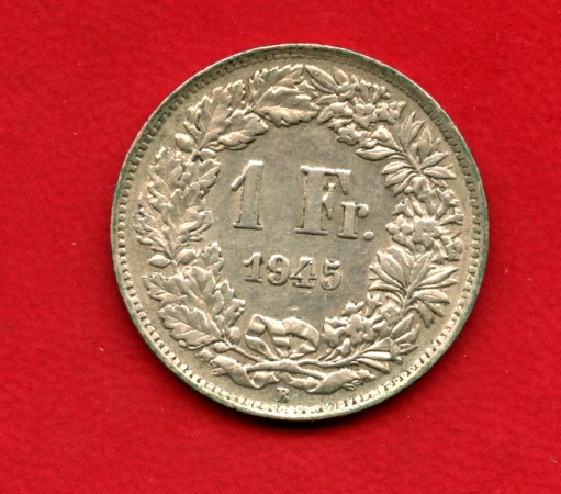1945 - SVIZZERA - 1 FRANCO ARGENTO - LOTTO/M34441