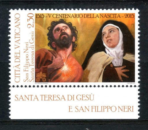 2015 - VATICANO - S.TERESA DI GESU' S. FILIPPO NERI - NUOVO - LOTTO/30734