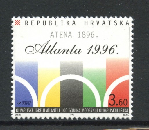 1996 - CROAZIA - CENTENARIO GIOCHI OLIMPICI - NUOVO - LOTTO/32697