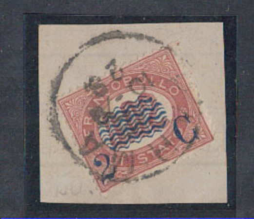 1878 - LOTTO/REG29UF - REGNO - 2c. SU 0,02 LACCA - SU FRAMMENTO