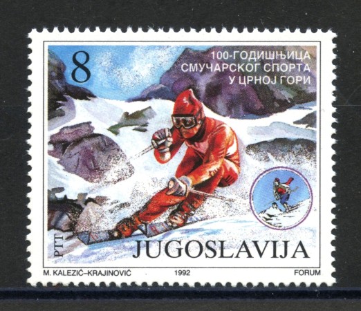 1992 - JUGOSLAVIA - LOTTO/38590 - CENTENARIO DELLO SCI - NUOVO