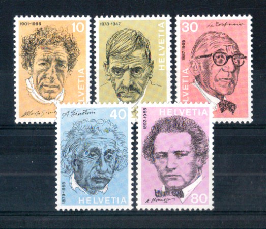 1972 - LOTTO/SVI913CPN - SVIZZERA - UOMINI ILLUSTRI 5v. - NUOVI